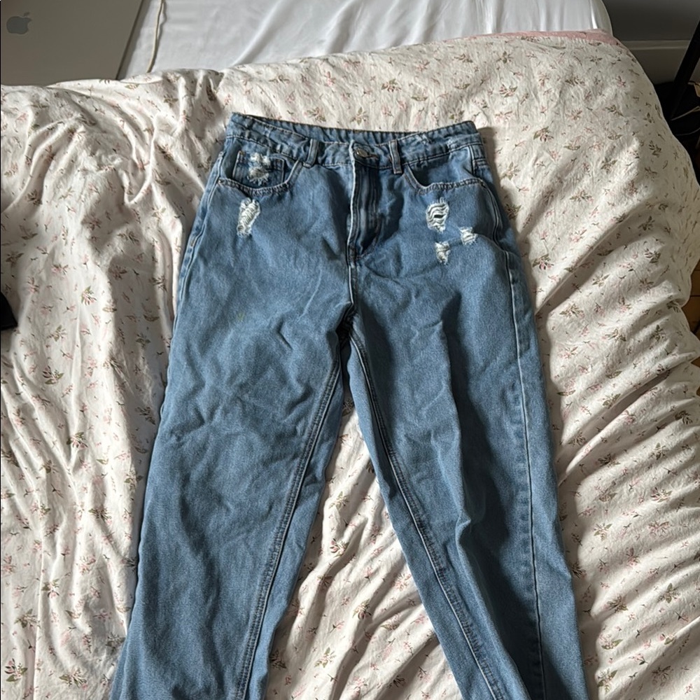 Blue Distressed Women's Jeans